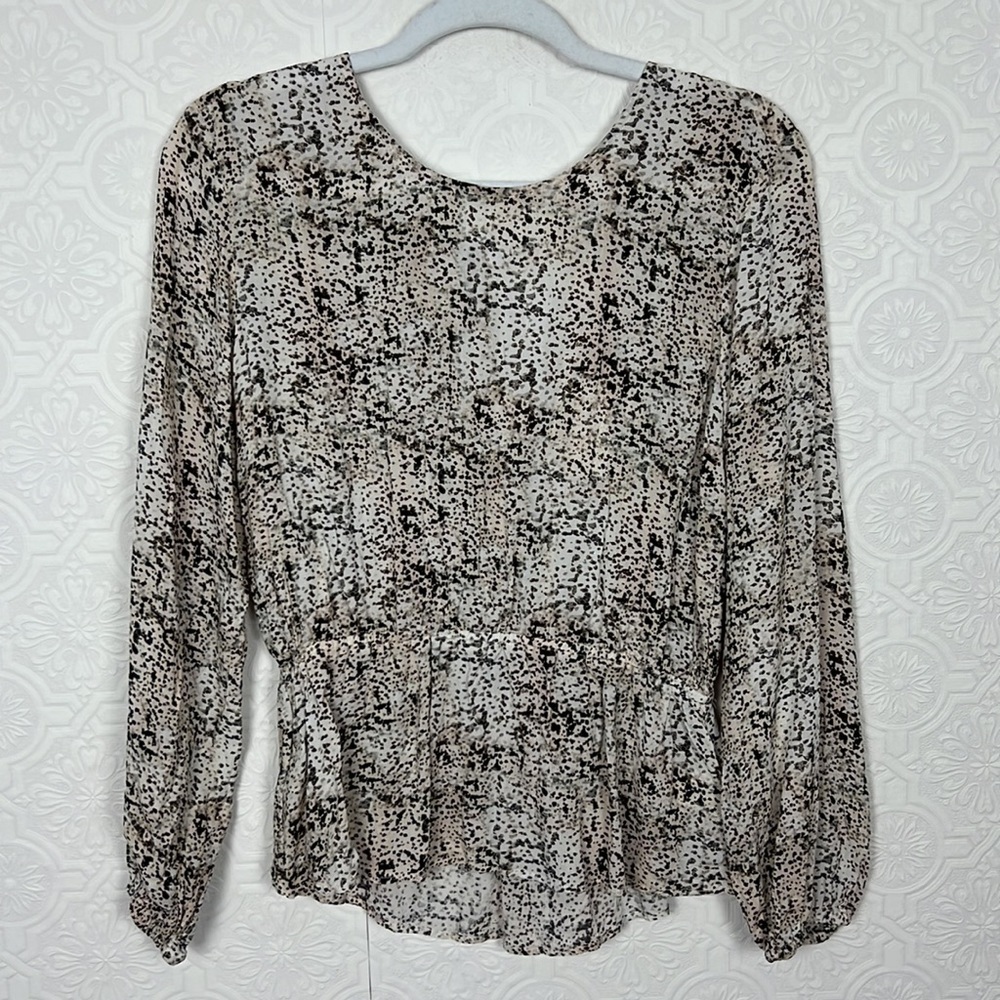 NWT Anthropologie Cloth & Stone Snake Skin Print Blouse Flowy Lightweight Shirt